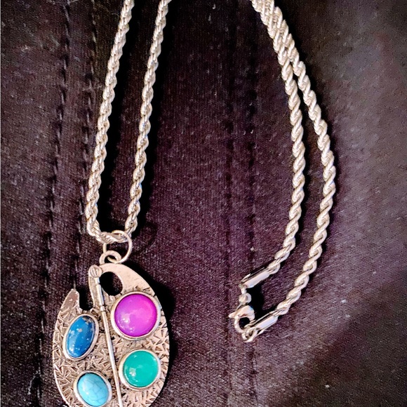 Artist Palette Pendant Necklace - Picture 2 of 2